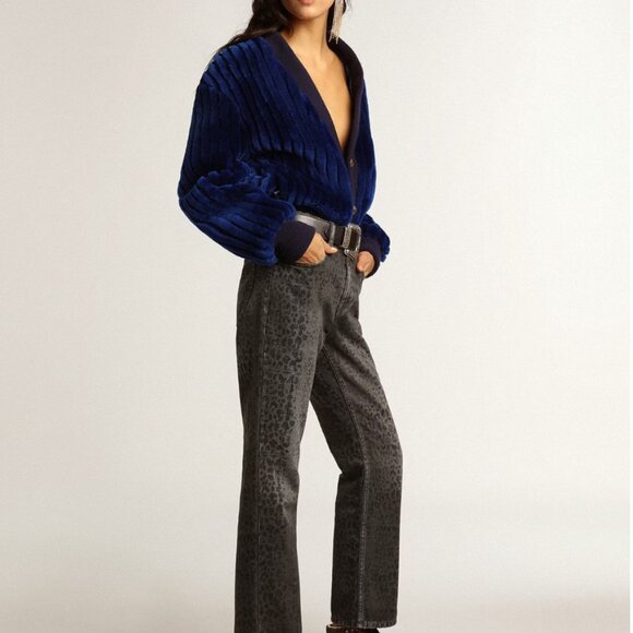 Slide in brown glitter with black leather star and flash - Picture 13 of 15